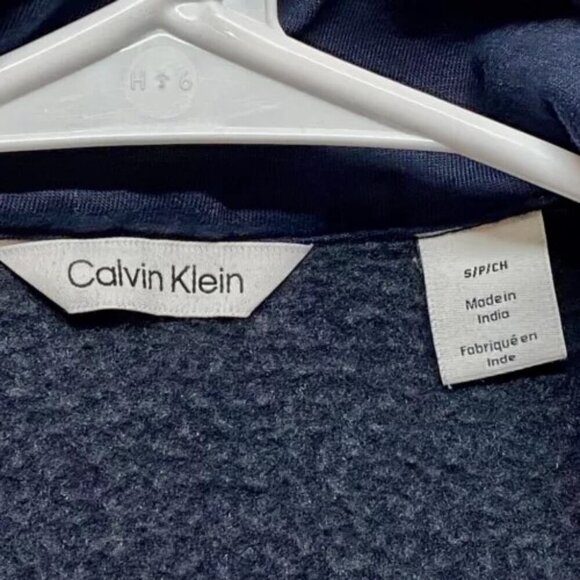Calvin Klein Men's 1/4 Zip Small Navy Blue Black Grey Long Sleeve Pullover EUC - Picture 6 of 9